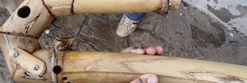 Malcolm's hand made bamboo saxophone.